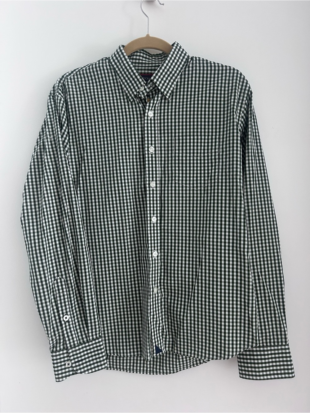 UNTUCKit Green and White Gingham Button-Down Shirt